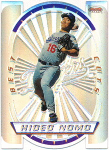 .. герой MLB 1996 Bowman's Best Best Cuts Refractorliflakta- карта Hideo Nomo