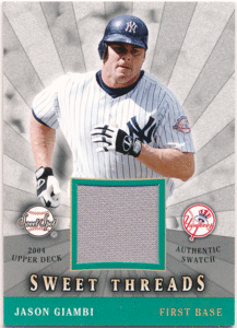 ☆ Jason Giambi MLB 2004 Upper Deck UD Sweet Spot Sweet Threads Jersey ジャージカード ジェイソン・ジアンビ