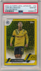 Jude Bellingham 2022-23 Topps UEFA Japan Yellow Mojo 150枚限定 PSA 10 完璧 イエローモジョリフラクター ジュード・ベリンガム