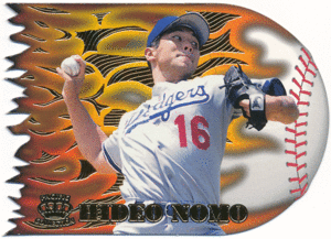 .. герой MLB 1996 Pacific Collection Frame Throwers Hideo Nomo
