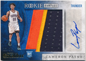 Cameron Payne NBA 2015-16 Panini Excalibur RC Rookie Rampage Patch Auto 25枚限定 ルーキーパッチオート キャメロン・ペイン