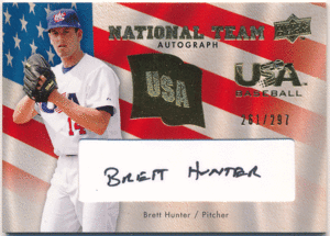 ☆ Brett Hunter MLB 2008 Upper Deck UD USA Baseball National Team Box Set Auto 297枚限定 直筆サイン オート ブレット・ハンター