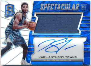 Karl-Anthony Towns 2015-16 Panini Spectra RC Rookie Prizm Jersey Auto 35/35 ルーキージャージオート タウンズ ラストナンバー