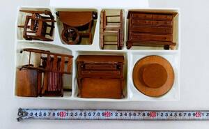  rare miniature furniture antique Vintage summarize set retro that time thing doll house wooden 
