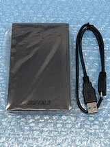 ★送料無料★美品★　【BUFFALO　2TB　ポータブル 外付けHDD　ブラック】　PC/ テレビ録画/ PS5対応　USB3.1(Gen1)/3.0　衝撃吸収設計　HDD_画像2