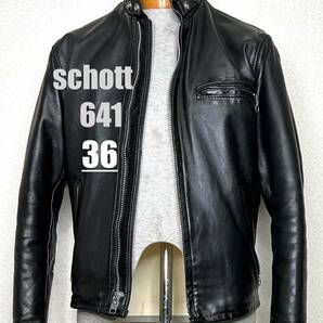 ⑨schott 641【36】ライナー付 米国製シングルライダース◇牛革ジャン ハーレーgpz