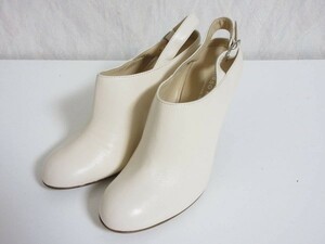 未使用品 コルソローマ9 CORSO ROMA 9 パンプス レザー ストラップ ライトベージュ 37 南73