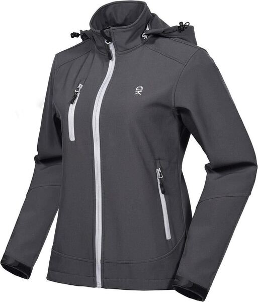 ソフトシェル ジャケット レディース 登山 ハイキング フリース裏地 撥水 S