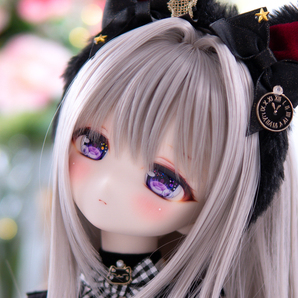 【sarara】DDH-01 セミホワイト肌 ソフビ盛り カスタムヘッド+レジンアイ３種類（涙アイと十字架アイと通常のアイ）の画像4