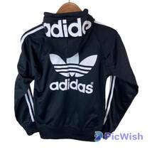 90s 90年代　adidas 　アディダス　ladies レディース　トラックジャージ　ジャケット　トレフォイル　3本ライン size:OT（XL）ブラック_画像1