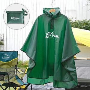 新品　L.L.Bean エルエルビーン　レイン　ポンチョ　雨具　グリーン