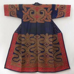 【TAKIYA】7270『アイヌ民族衣装 ルウンペ』 色裂置文衣 木綿 刺繍 antique kimono textile 着物 民藝 北海道 古美術 時代