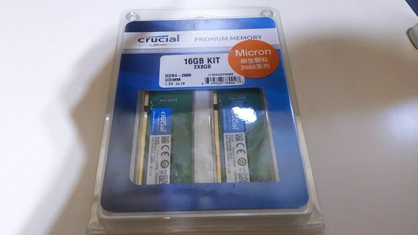 crucial CT2K8G4DFS8266 PC4-21300(DDR4-2666) CL19 8GB2枚 計16GB