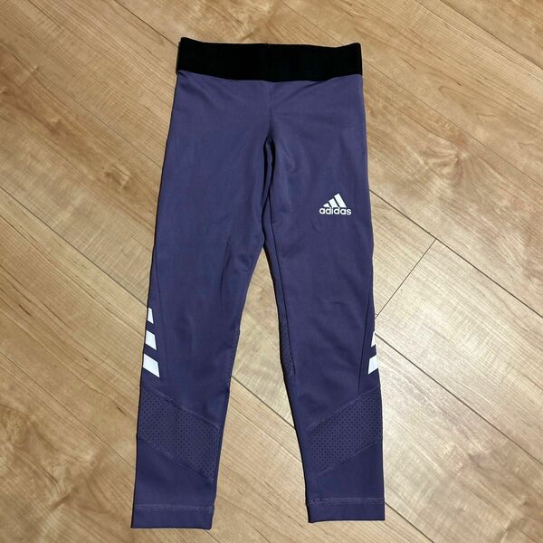 adidas アディダス　キッズ　レギンス　スパッツ　120cm パープル　紫　内ポケット付