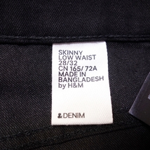 28インチ ストレッチスキニージーンズ メンズ &DENIM H&M 古着 デニム パンツ 黒 MQ29_画像3
