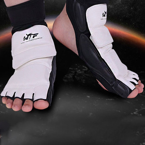 L size open finger ankle protector foot guard combative sports te navy blue do- kickboxing karate full Contact training 