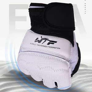 L size open finger glove boxing karate te navy blue do- kickboxing mixed martial arts white left right set full Contact practice for 