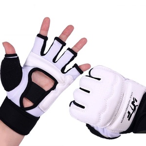 XL size open finger glove boxing karate te navy blue do- kickboxing mixed martial arts white left right set full Contact practice for 
