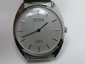* Hello camera * 0757 Tecnos TECHNOS Royal master механический завод наручные часы мужской рабочий товар 17JEWELS 1 иен старт 