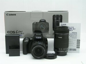 ★ハローカメラ★0597　Canon EOS Kiss X10 (EF-S 18-55mm . 55-250mm 2本レンズ Kit ) 箱.説明書.【 付属品あり】動作品、現状　1円スタ－