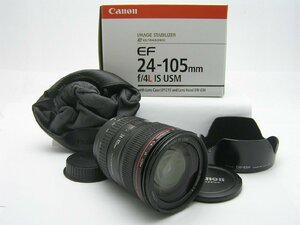 ★ハローカメラ★0820 CANON ZOOM LENS EF ( 24-105mm F4L IS USM ) 箱.フード.ソフトケース付 動作品 現状 1円スタート 即決有り