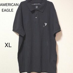 【新品】American Eagle アメリカンイーグル 半袖ポロシャツ 黒 XL SUPER SOFT SLIM FIT LL