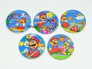 当時物 スーパーマリオ めんこ 5枚セット Nintendo mario 任天堂 メンコ 面子 menko クッパ Bowser