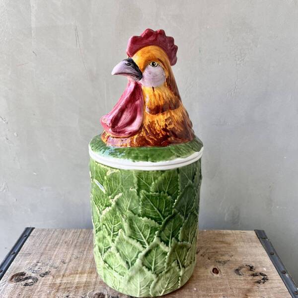 【Italy vintage】Rooster Canister イタリア ビンテージ 雄鶏 ルースター キャニスター