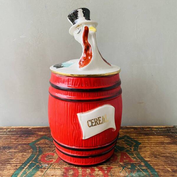【1940s USA vintage】bird serial canister 鳥 キャニスター