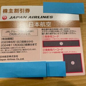 JAL 日本航空　株主優待券　2024年11月30日まで　一枚