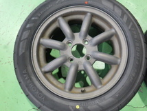 RS Watanabe タイヤホイール2本 14インチ 5.5J +40 4H PCD100 175/60R14 ワタナベ 【管理番号 0637 RB3-401】中古【大型商品】_画像2