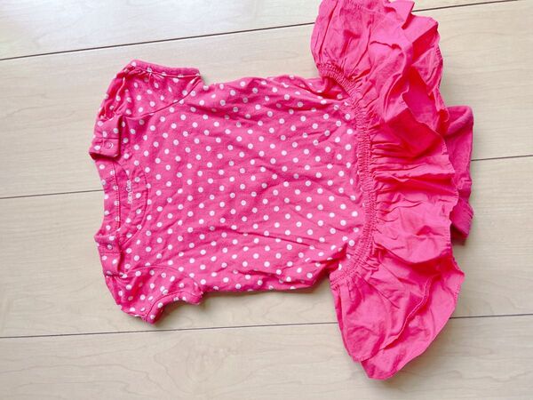 babygap 女の子 水玉 半袖 ロンパース ふりふり
