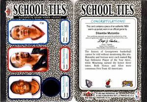 Dikembe Mutombo 02-03 Tradition Scool Ties Game Used with Alonzo Mornimg Allen Iverson