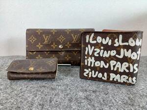 13594-01★LOUIS VUITTON/ルイヴィトン モノグラム 長財布 二つ折り財布 4連キーケース 3点 おまとめセット★