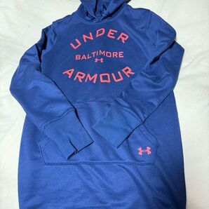 アンダーアーマー ネイビー フード付 パーカー ワンピース S