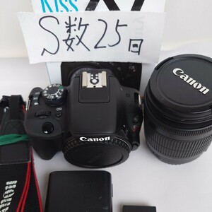 【新品級Ｓ数25回】 キャノン Canon EOS kiss X7　18−55 IS STMレンズセット　即決ですと週末クーポン　四千円可能