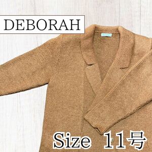 DEBORAH ロングカーデ ニット レディース Vネック カーディガン コート 長袖 ボタン トップス ゆったり カットソー 