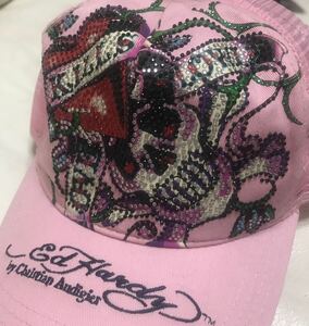 ★送料込★激安★ Ed Hardy エドハーディー メッシュ キャップ スカル ドクロ ハート ピンク キラキラ レディース