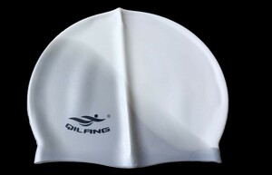 【シリコンswimcap】スイムキャップ 《グラデーション　白→グレー》 水泳帽 スイムキャップ
