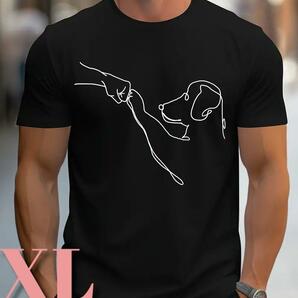 【XLサイズ】新品　黒Tシャツ《dog》★シンプル　サラサラ素材　グラフィックT