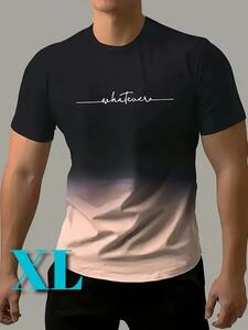 【Tシャツ】新品　XLサイズ《グラデーションピンク》グラフィックT　サラサラ素材