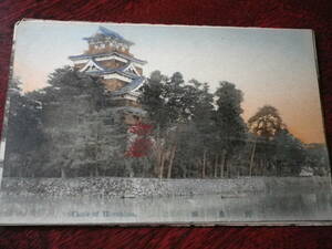 戦前　絵葉書　手採色　広島城　城郭　史料　はがき　郵趣　ポストカード