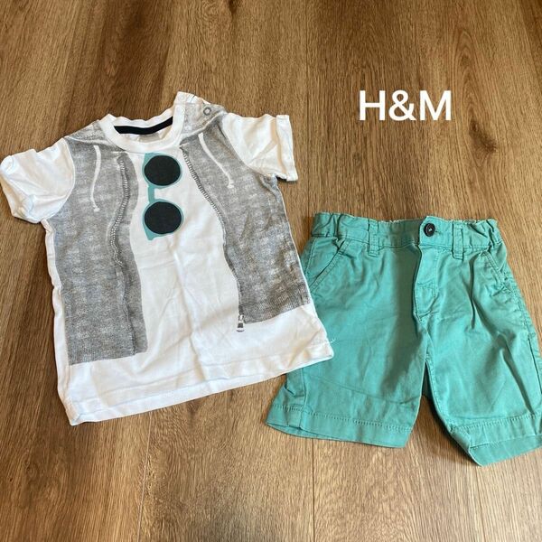 H&M ベビー服　Tシャツ　 ハーフパンツ　セット　60.70サイズ