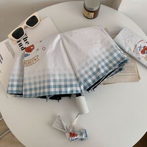 新発売 折りたたみ傘 晴雨兼用傘 チェック柄 さくらんぼう 可愛い 女子 レーディス 丈夫 手動開閉 便利 日傘 雨傘 8本骨