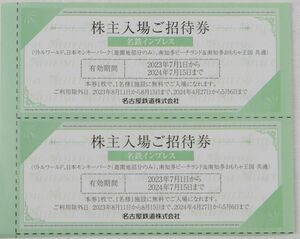 2枚 リトルワールド 日本モンキーパーク 南知多ビーチランドおもちゃ王国 株主優待 株主入場ご招待券 名古屋鉄道 ペア 名鉄 インプレス γ