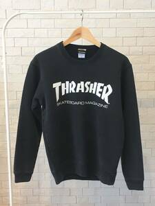 THRASHER トレーナー Mサイズ ブラック スラッシャー スウェット skateboard magazine スケートボード ロゴ プリント 