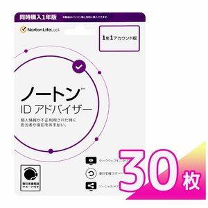 ノートン ID アドバイザー 1年1アカウント版 セキュリティソフト 【30枚セット】 ※ヤフオク