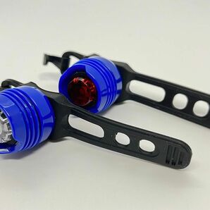 LED ライト 自転車 電池式 フロント リア スポット 2個セット 青 新品