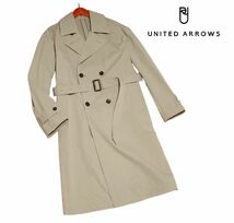 新品! ユナイテッドアローズ ツイル トレンチコート スプリングコート ベージュ (L) ☆ UNITED ARROWS メンズ ロング ビジネス 春物 秋 ★_画像1