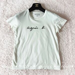 agnes b. アニエスベー ブランドロゴ Tシャツ 半袖 コットン クルーネック 白 ホワイト イT S